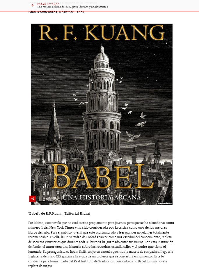 PASAJES Librería internacional: Babel, Kuang, R. F.