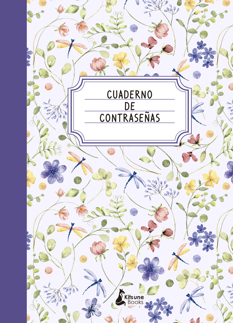 Cuaderno de contraseas lila: portada