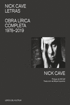 NICK CAVE: LETRAS (2ªED): portada
