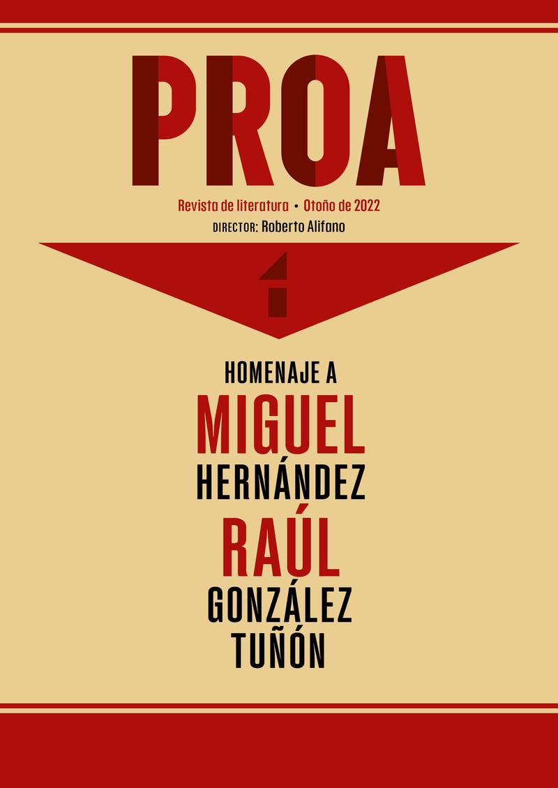 Proa. Revista de literatura. 1: portada