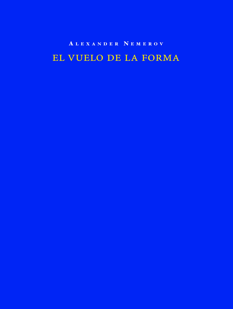 El vuelo de la forma: portada