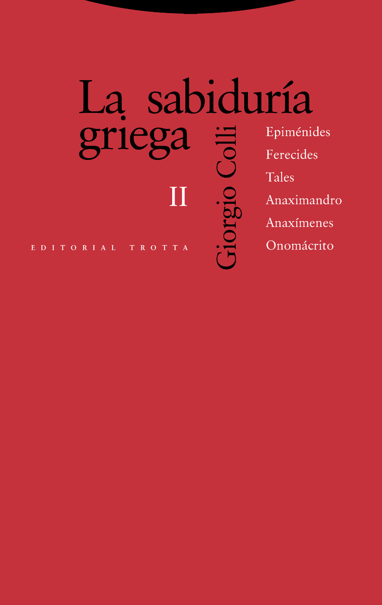 La sabidura griega II: portada