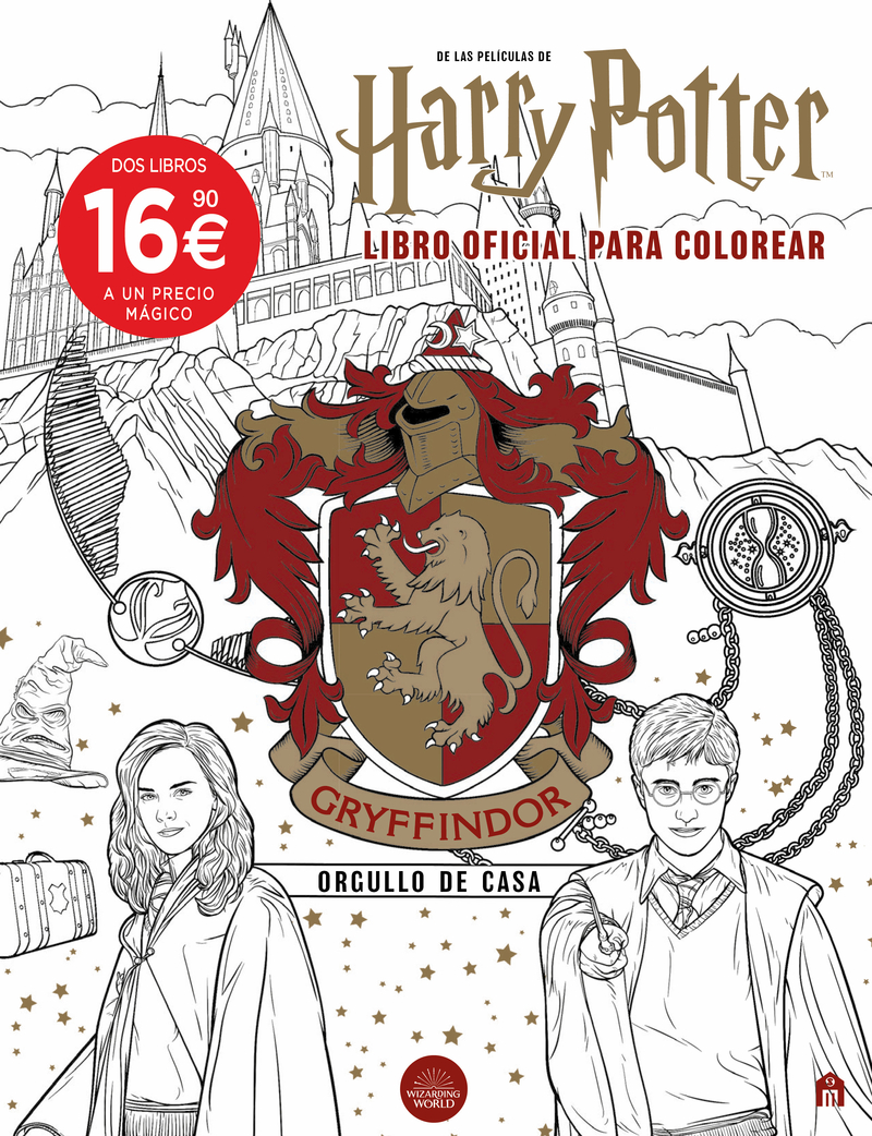Pack Casas de Hogwarts para colorear: portada