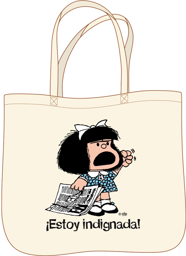 Bolsa Mafalda. Tote bag ESTOY INDIGNADA!: portada